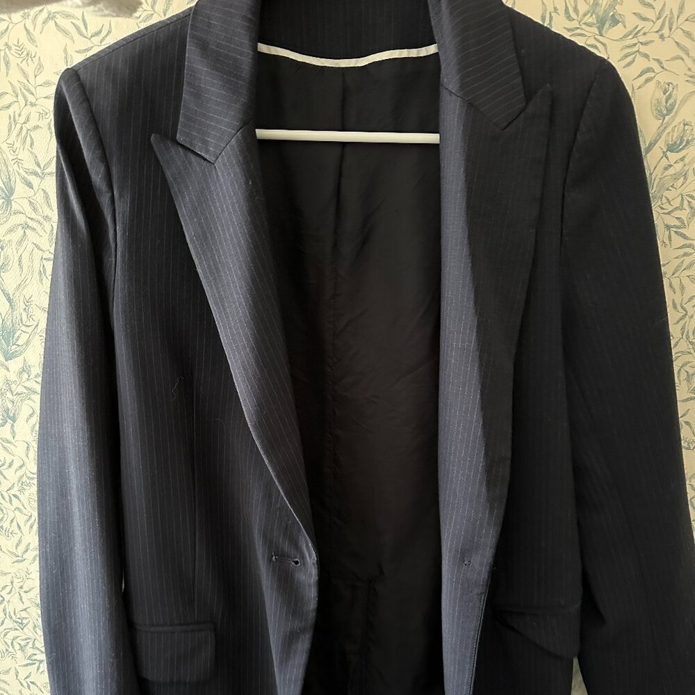 COS pinstriped navy jacket